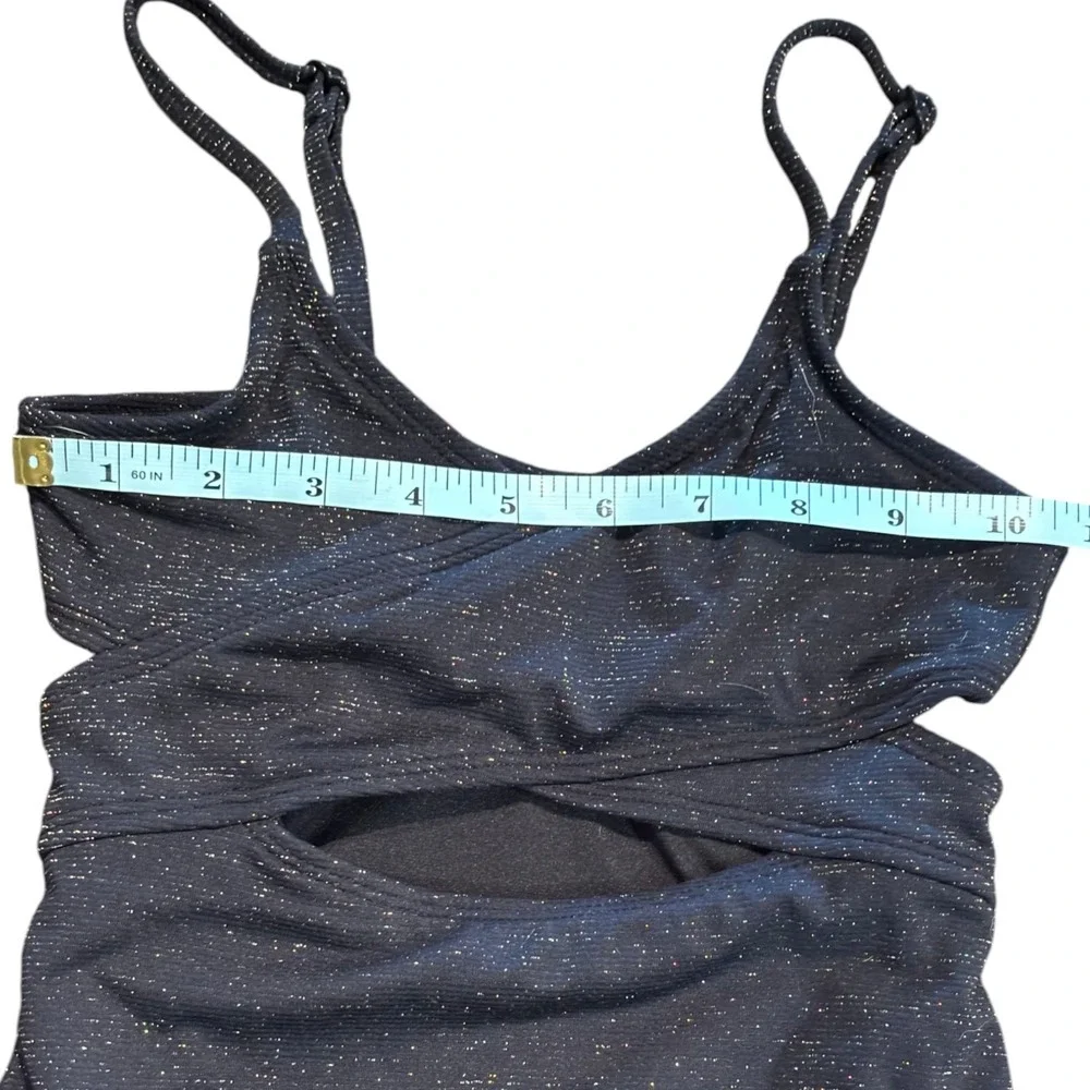 Art‎ Class Girls Metallic Black Cutout One Piece Swimsuit Size S 6/7
